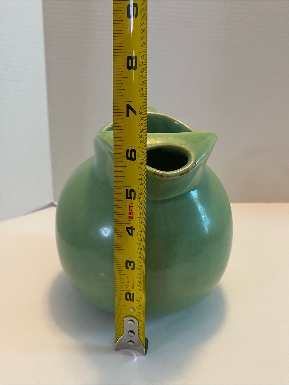 Vintage Jadeite Green Ball Jug w/ Ice Lip Water Pitcher – Marked “USA” – MCM - Picture 12 of 15